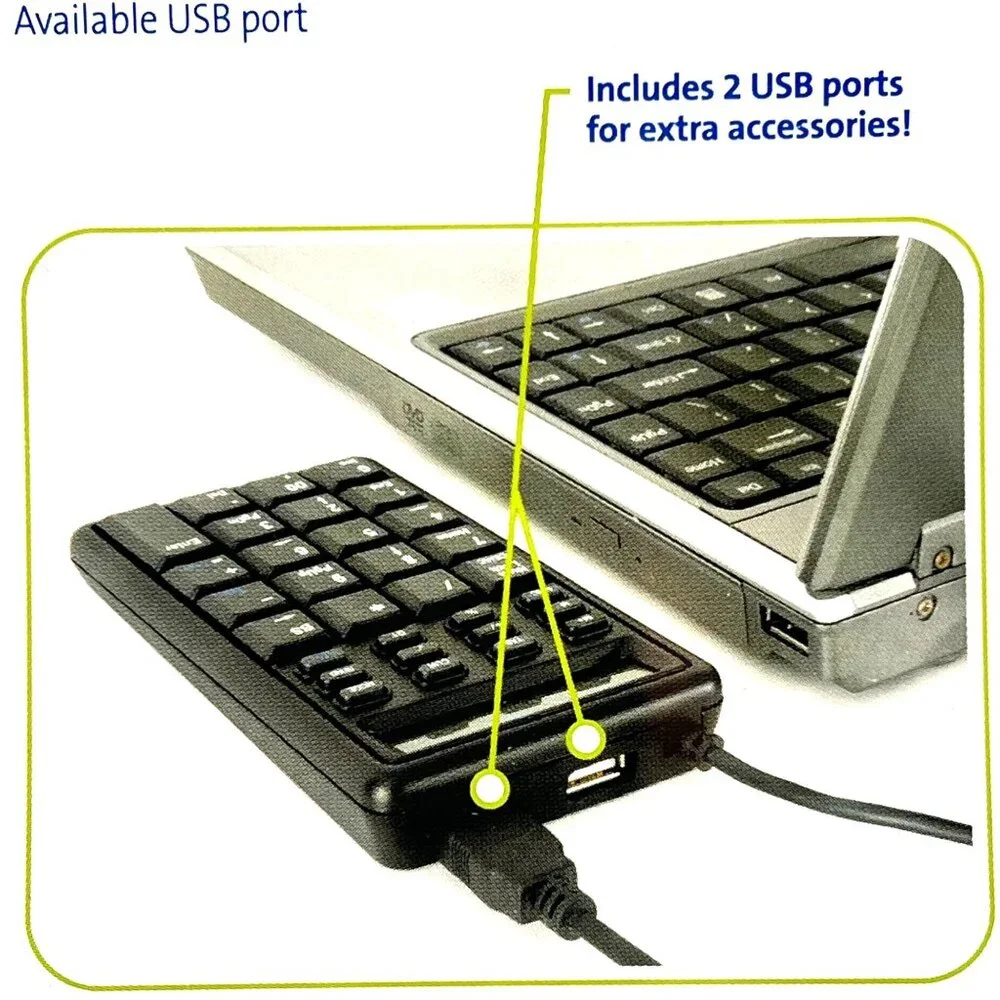 Kensington Notebook Keypad Calculator With USB Hub 3-in-1 Productivity Tool